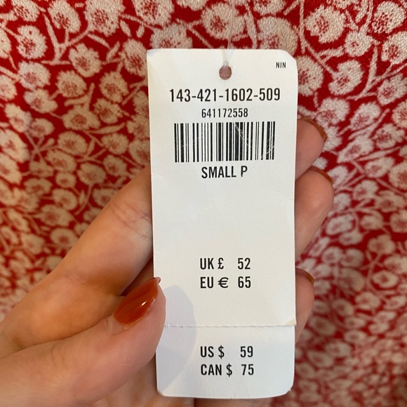 SOLD: Abercrombie Red Floral High Slit Midi Skirt - Picture 4 of 6